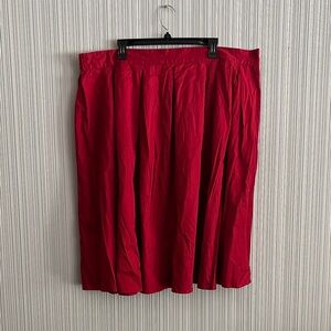 Eloquii Red Pleated Circle Skirt